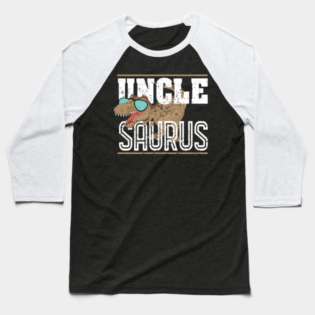 'Uncle Saurus Dinosaur' Hilarous Uncle Gift Baseball T-Shirt by ourwackyhome